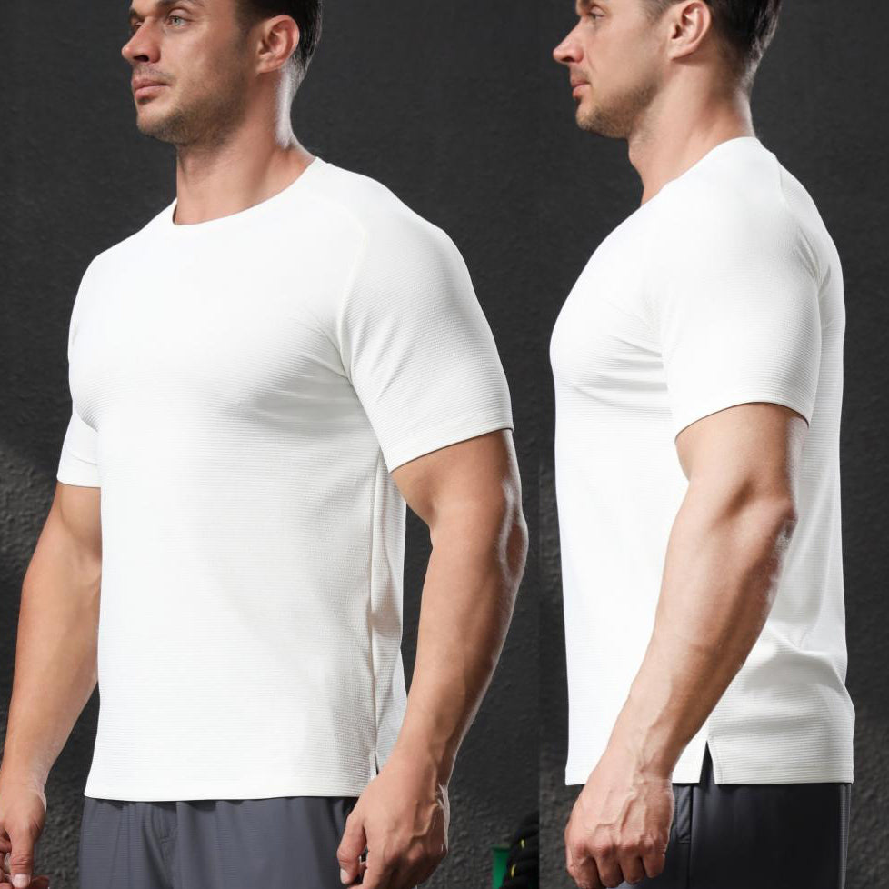 Mens Fitness Running 95%polyester 5%spandex Tshirt L-325316