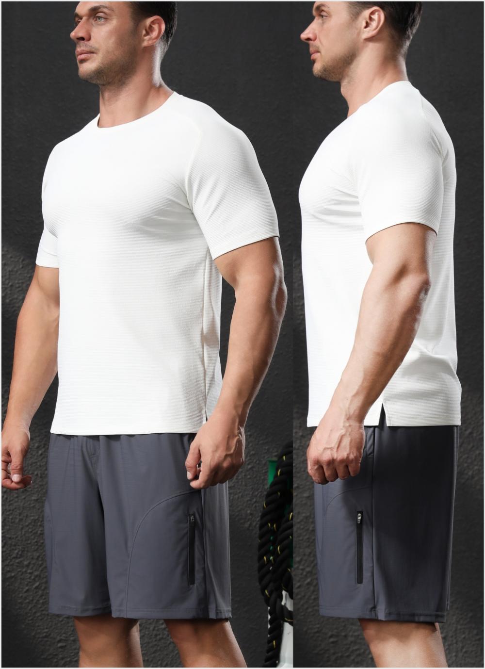 Mens Fitness Running 95%polyester 5%spandex Tshirt L-325316