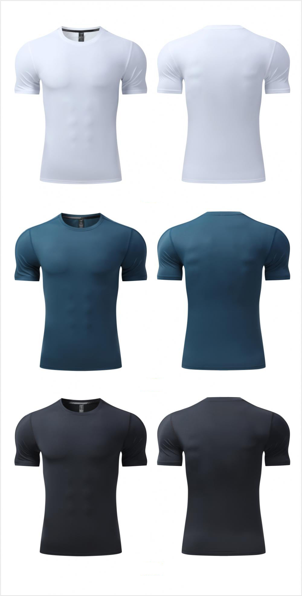 Mens Training Fitness 87%nylon 13%spandex Tshirt L-325317