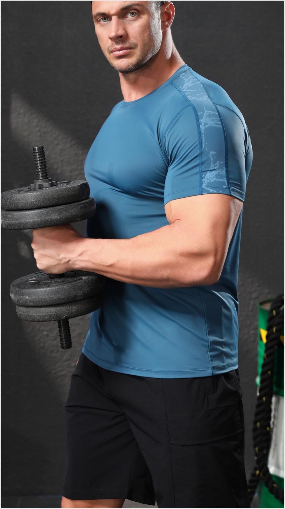 Mens Training Fitness 87%nylon 13%spandex Tshirt L-325317