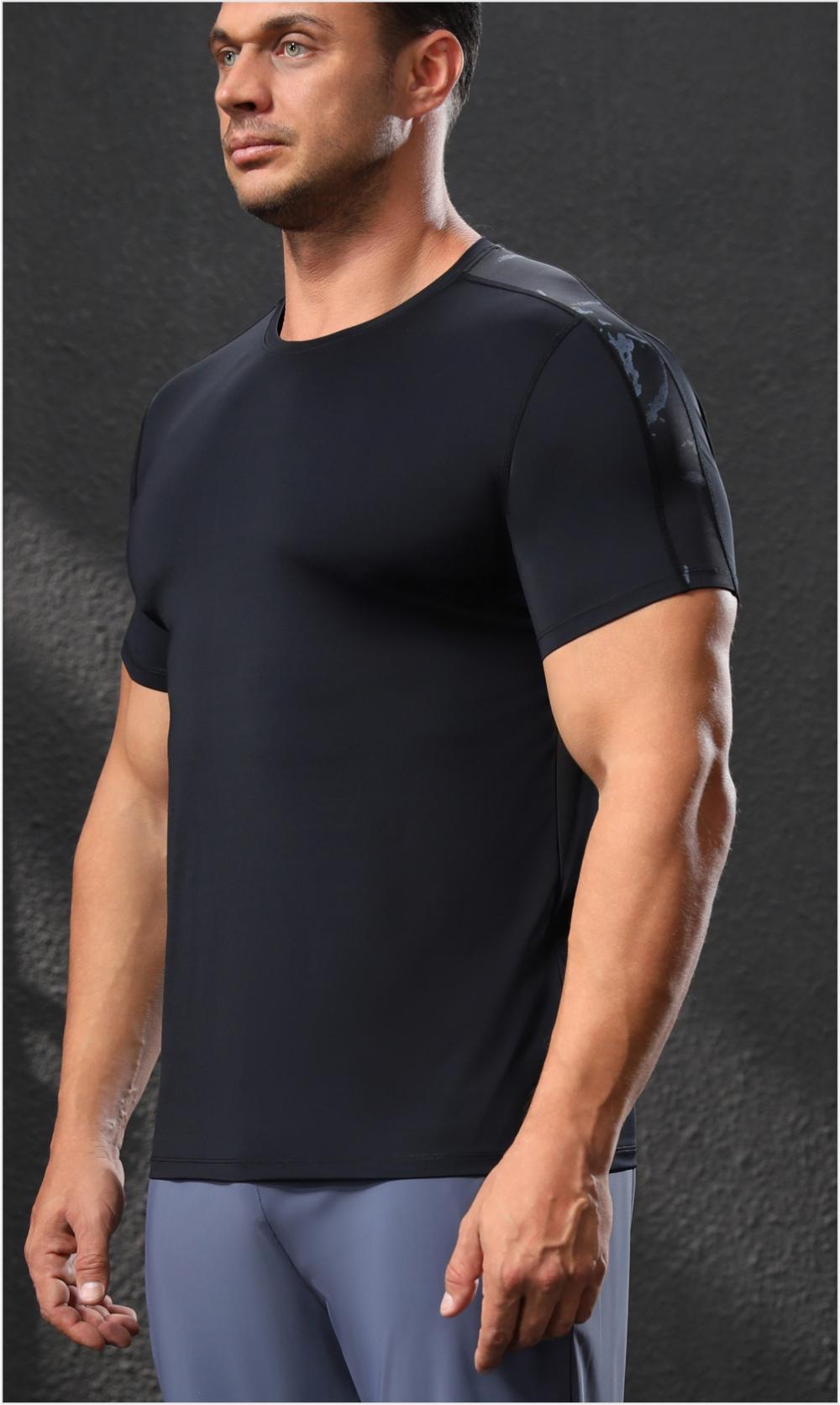 Mens Training Fitness 87%nylon 13%spandex Tshirt L-325317