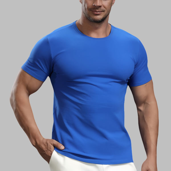 Mens Casual Sports 95%cotton 5%spandex Tshirt L-325338 - Honfitwear