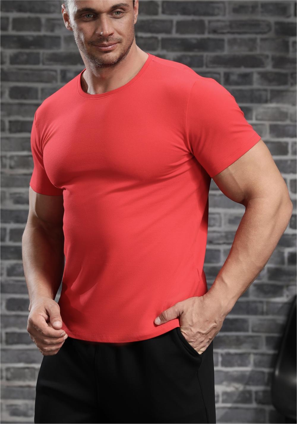 Mens Casual Sports 95%cotton 5%spandex Tshirt L-325338
