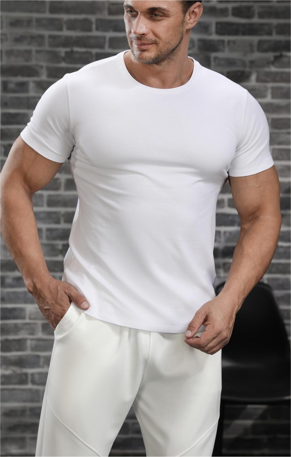 Mens Casual Sports 95%cotton 5%spandex Tshirt L-325338