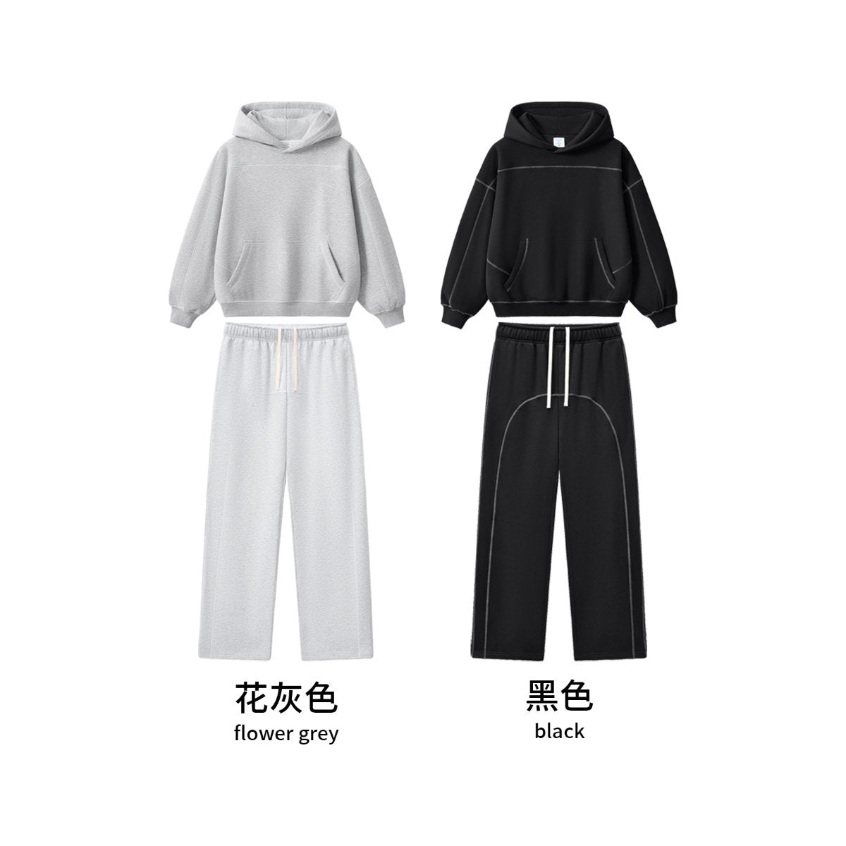 Mens Oversized 36.8%cotton 57.4%polyester 5.8%other fibers zip hoodie Set L915-M8315-K7315 print logo 53