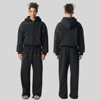 Mens Oversized 36.8%cotton 57.4%polyester 5.8%other fibers zip hoodie Sweatpants Set L915-M8315-K7315 - sweatpant print logo 3