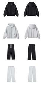 Mens Oversized 36.8%cotton 57.4%polyester 5.8%other fibers zip hoodie Sweatpants Set L915-M8315-K7315 - zip hoodie print logo 22