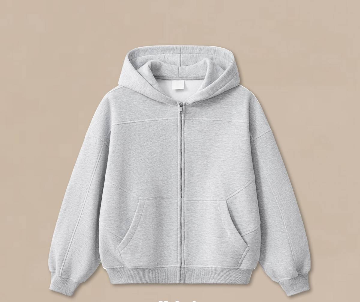 Mens Oversized 36.8%cotton 57.4%polyester 5.8%other fibers zip hoodie Sweatpants Set L915-M8315-K7315 - sweatpant - Medium Grey XS | Honfit