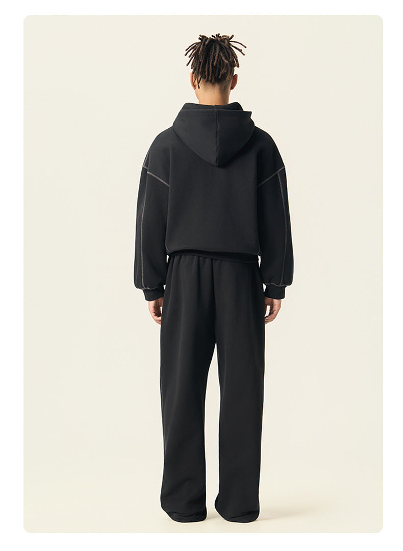 Mens Oversized 36.8%cotton 57.4%polyester 5.8%other fibers zip hoodie Sweatpants Set L915-M8315-K7315