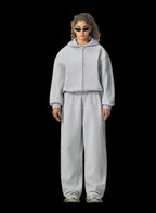 Mens Oversized zip hoodie Sweatpants Set - Honfitwear