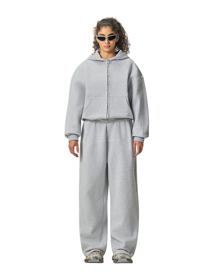 Mens Oversized 36.8%cotton 57.4%polyester 5.8%other fibers zip hoodie Sweatpants Set L915-M8315-K7315