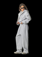 Mens Oversized zip hoodie Sweatpants Set - Honfitwear