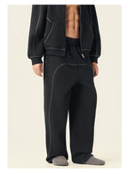 Mens Oversized 36.8%cotton 57.4%polyester 5.8%other fibers zip hoodie Sweatpants Set L915-M8315-K7315