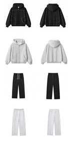 Mens Oversized 36.8%cotton 57.4%polyester 5.8%other fibers zip hoodie Sweatpants Set L915-M8315-K7315