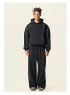 Mens Oversized 36.8%cotton 57.4%polyester 5.8%other fibers zip hoodie Sweatpants Set L915-M8315-K7315