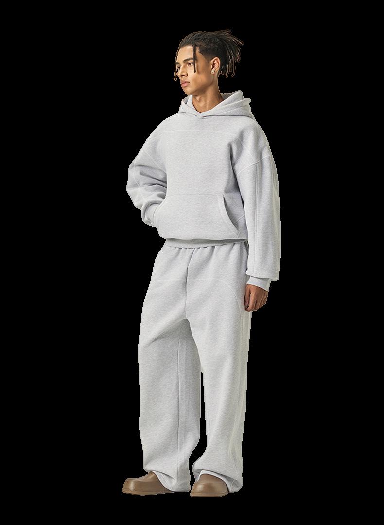 Mens Oversized zip hoodie Sweatpants Set - Honfitwear