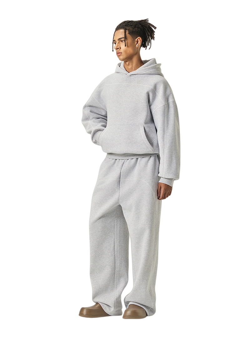 Mens Oversized 36.8%cotton 57.4%polyester 5.8%other fibers zip hoodie Sweatpants Set L915-M8315-K7315