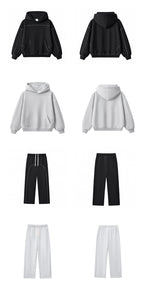 Mens Oversized 36.8%cotton 57.4%polyester 5.8%other fibers zip hoodie Sweatpants Set L915-M8315-K7315