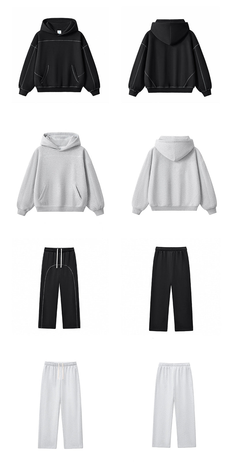 Mens Oversized 36.8%cotton 57.4%polyester 5.8%other fibers zip hoodie Sweatpants Set L915-M8315-K7315
