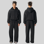 Mens Oversized 36.8%cotton 57.4%polyester 5.8%other fibers zip hoodie Sweatpants Set L915-M8315-K7315