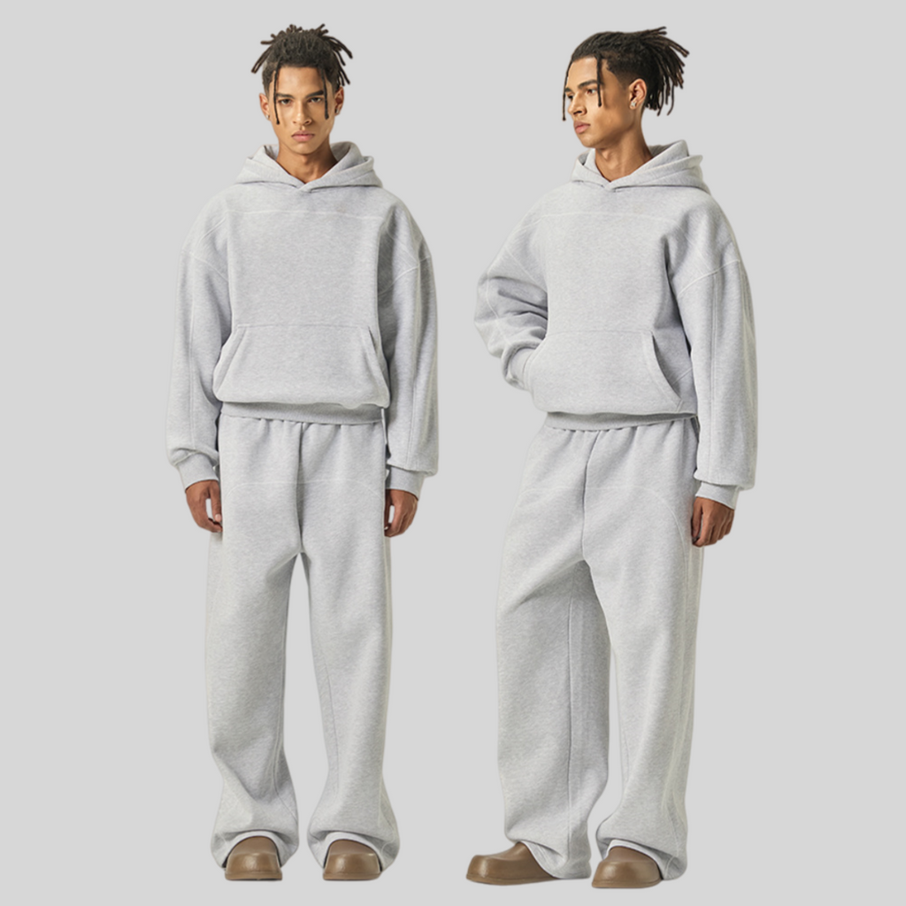 Mens Oversized 36.8%cotton 57.4%polyester 5.8%other fibers zip hoodie Sweatpants Set L915-M8315-K7315