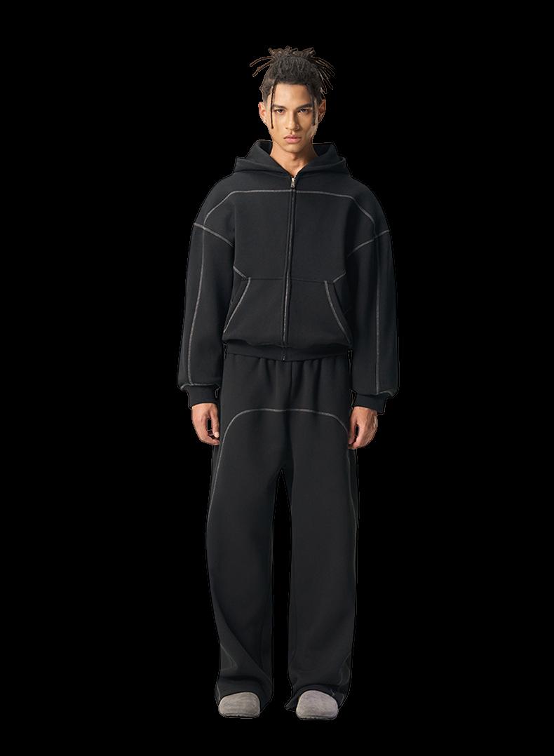 Mens Oversized zip hoodie Sweatpants Set - Honfitwear