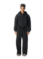 Mens Oversized 36.8%cotton 57.4%polyester 5.8%other fibers zip hoodie Sweatpants Set L915-M8315-K7315