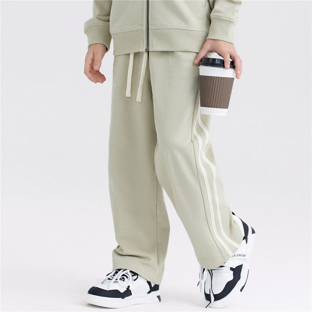 Children Sports Joggers 100% cotton Pants Kids LL-BK26 print logo 10