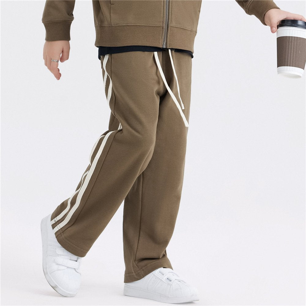 Children Sports Joggers 100% cotton Pants Kids LL-BK26 print logo 12