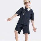 Children Casual Sportswear 100% cotton Set LL-BT034+BK7 Set print logo 21