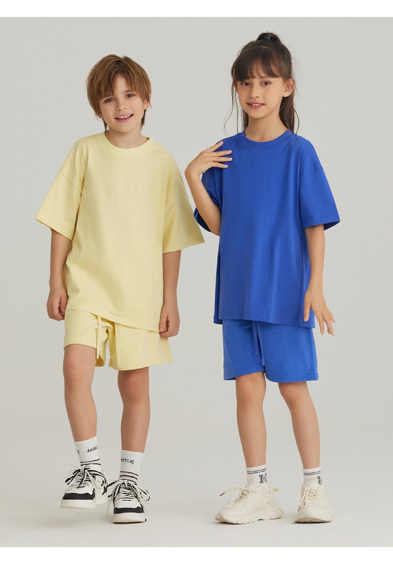 Children Casual Sportswear 100% cotton Set LL-BT034+BK7 - Tshirt print logo 17