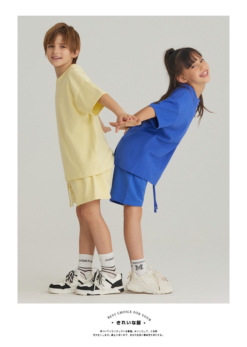 Children Casual Sportswear 100% cotton Set LL-BT034+BK7 Set print logo 38