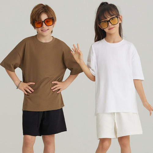 Children Casual Sportswear 100% cotton Set LL-BT034+BK7 Set print logo 2