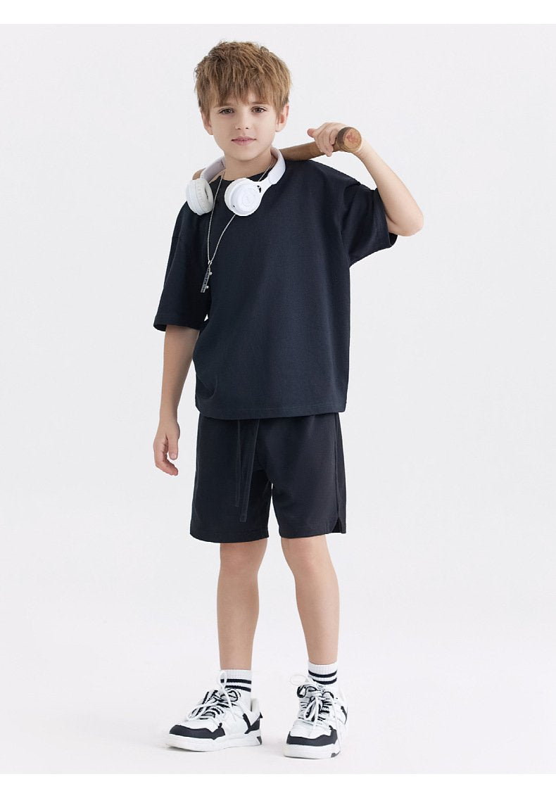 Children Casual Sportswear 100% cotton Set LL-BT034+BK7 - Tshirt print logo 23