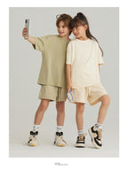 Children Casual Sportswear 100% cotton Set LL-BT034+BK7 Set print logo 28