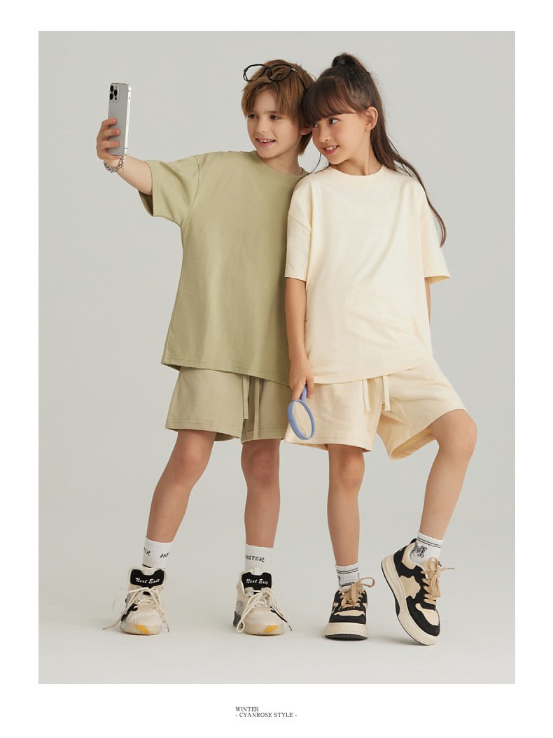 Children Casual Sportswear 100% cotton Set LL-BT034+BK7 Set print logo 28