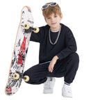 Children Sports Workout 100% cotton Long Sleeve Shirt LL-BT035 print logo 17