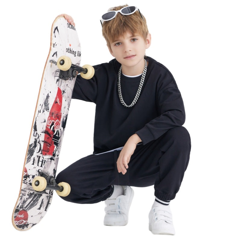Children Sports Workout 100% cotton Long Sleeve Shirt LL-BT035 print logo 17
