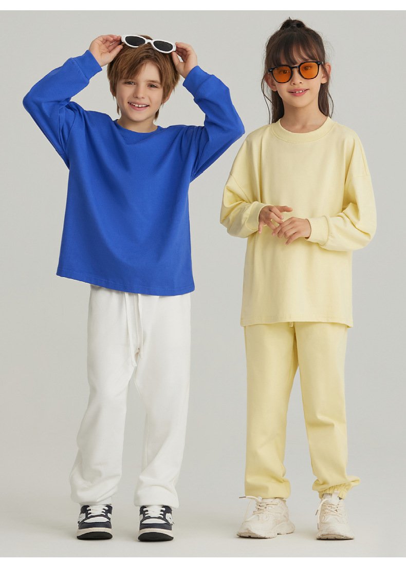 Children Sports Workout 100% cotton Long Sleeve Shirt LL-BT035 print logo 45