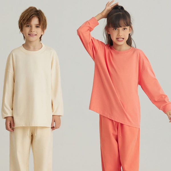 Children Sports Workout 100% cotton Long Sleeve Shirt LL-BT035 print logo 1
