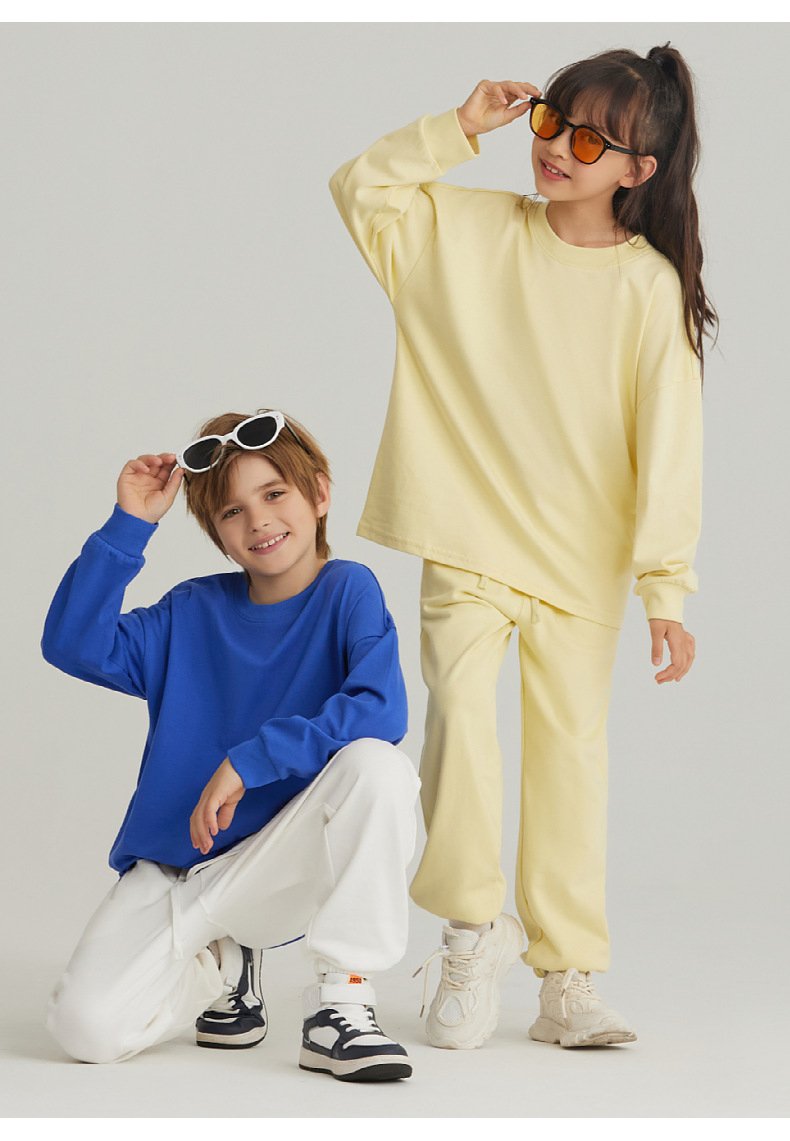 Children Sports Workout 100% cotton Long Sleeve Shirt LL-BT035 print logo 49