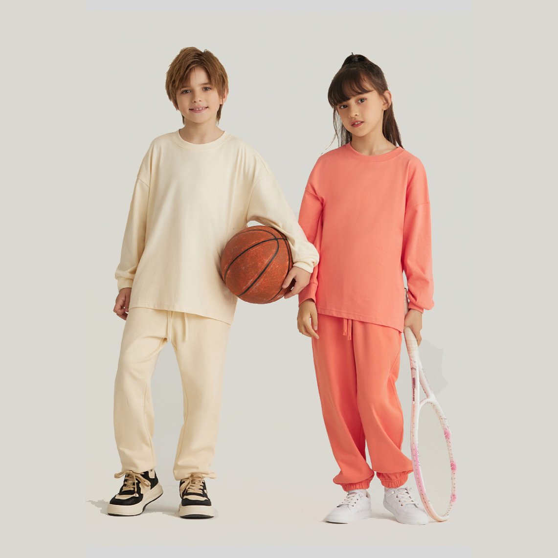 Children Sports Workout 100% cotton Long Sleeve Shirt LL-BT035 print logo 30