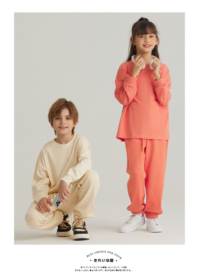 Children Sports Workout 100% cotton Long Sleeve Shirt LL-BT035 print logo 42