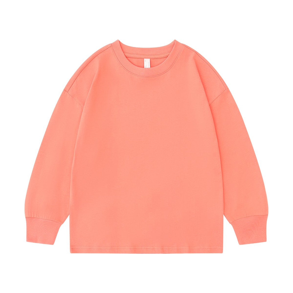 Children Sports Workout 100% cotton Long Sleeve Shirt LL-BT035 print logo 11
