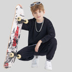 Children Sports Workout 100% cotton Long Sleeve Shirt LL-BT035 print logo 31