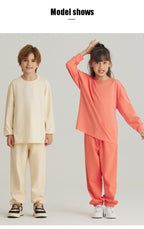 Children Sports Workout 100% cotton Long Sleeve Shirt LL-BT035 print logo 36