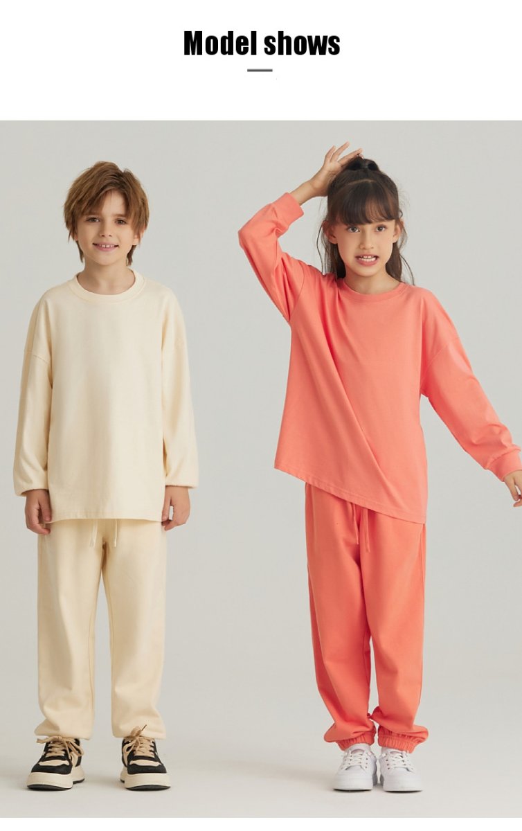 Children Sports Workout 100% cotton Long Sleeve Shirt LL-BT035 print logo 36