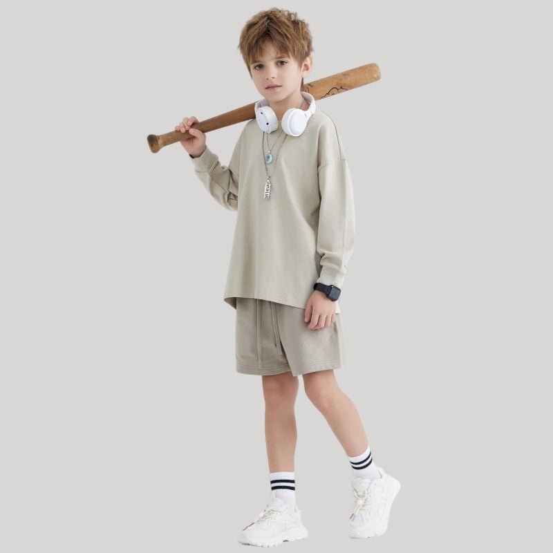 Children Sports Workout 100% cotton Long Sleeve Shirt LL-BT035 print logo 16