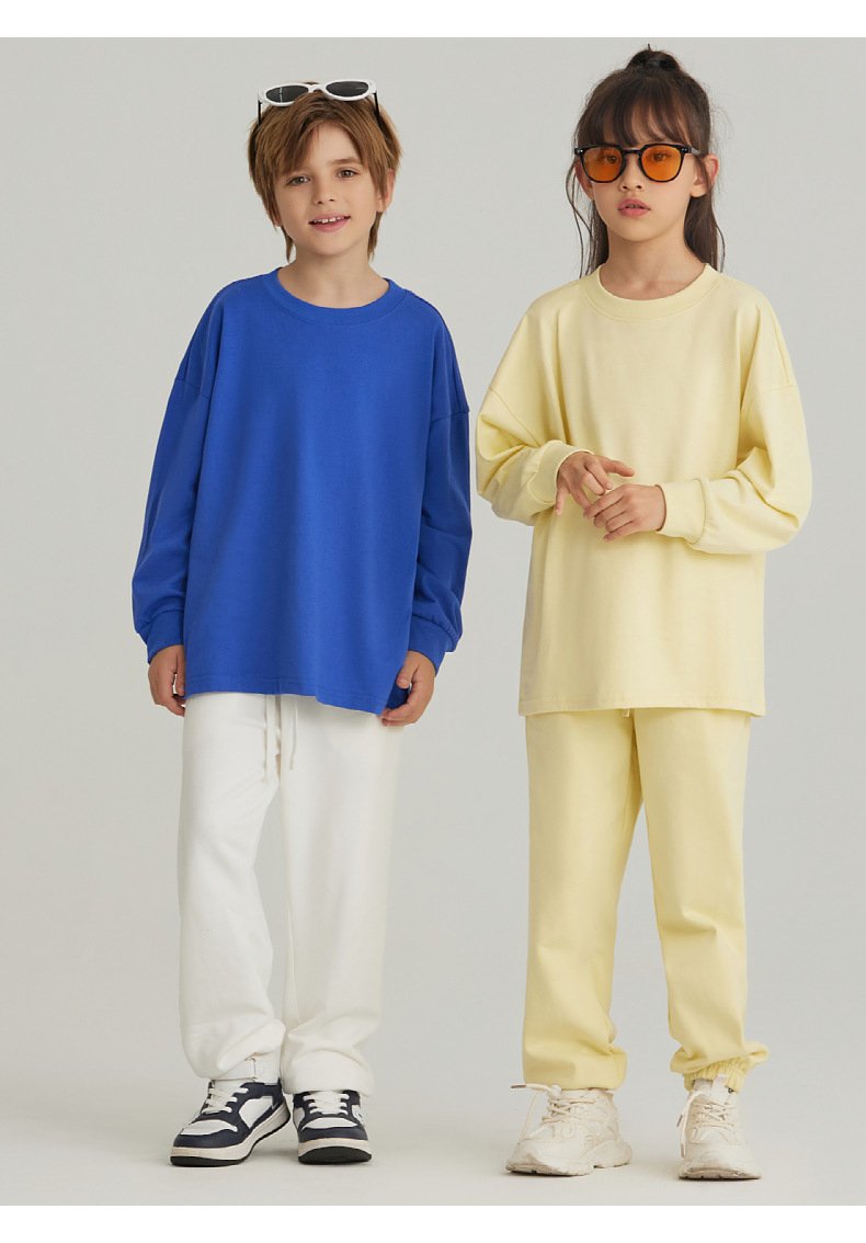 Children Sports Workout 100% cotton Long Sleeve Shirt LL-BT035 print logo 44