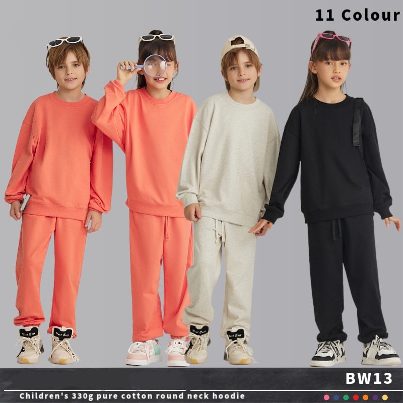 Children Casual Fitness 100% cotton Sweatshirt LL-BW13 print logo 14